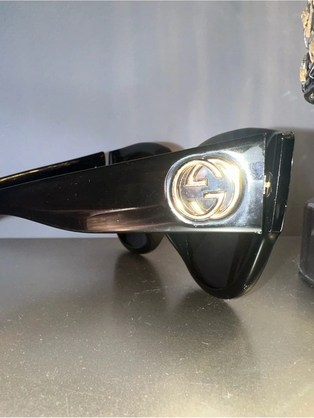 Gucci Glossy Black Cat-Eye Sunglasses